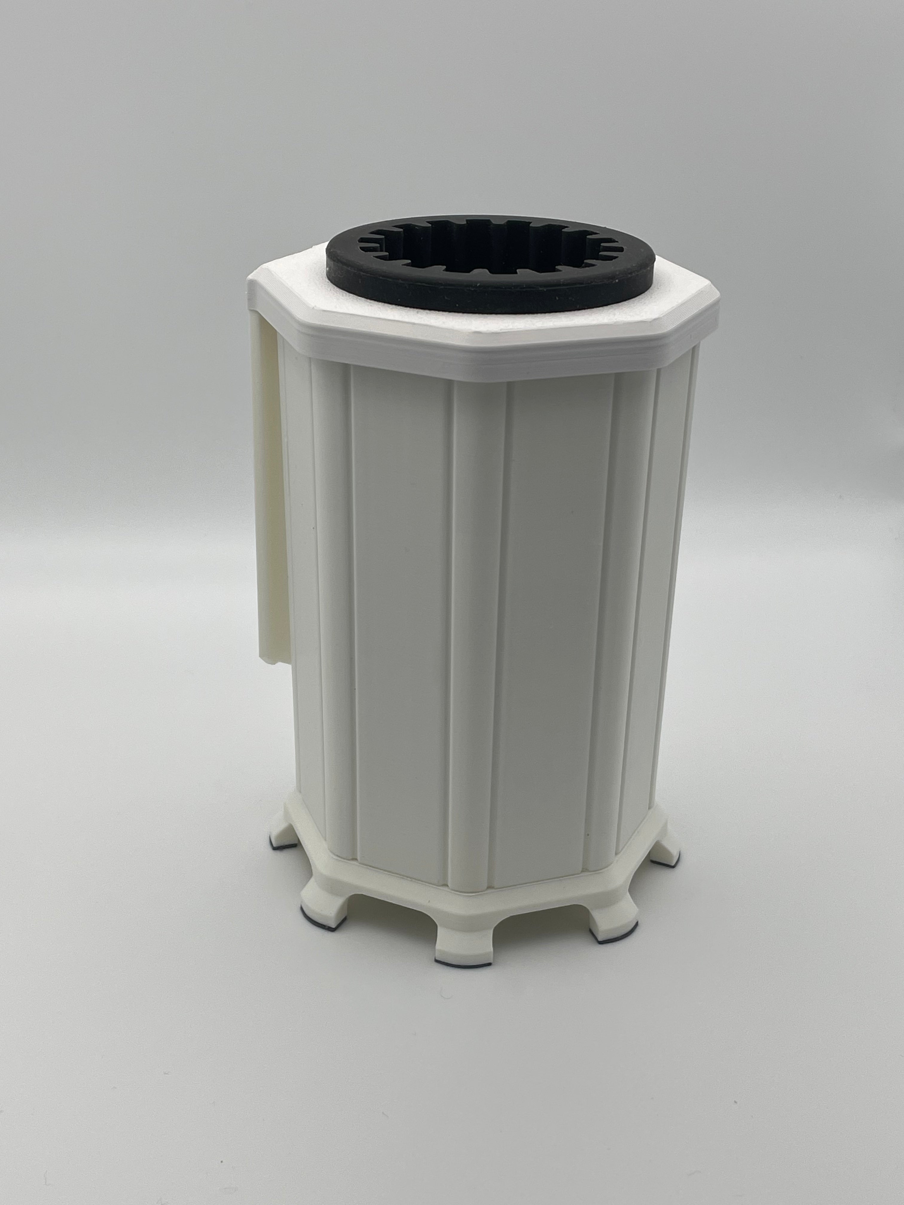 Curling Iron Wall Mount Holder- Base Kit installed on Octagon Wall mounted holder on counter