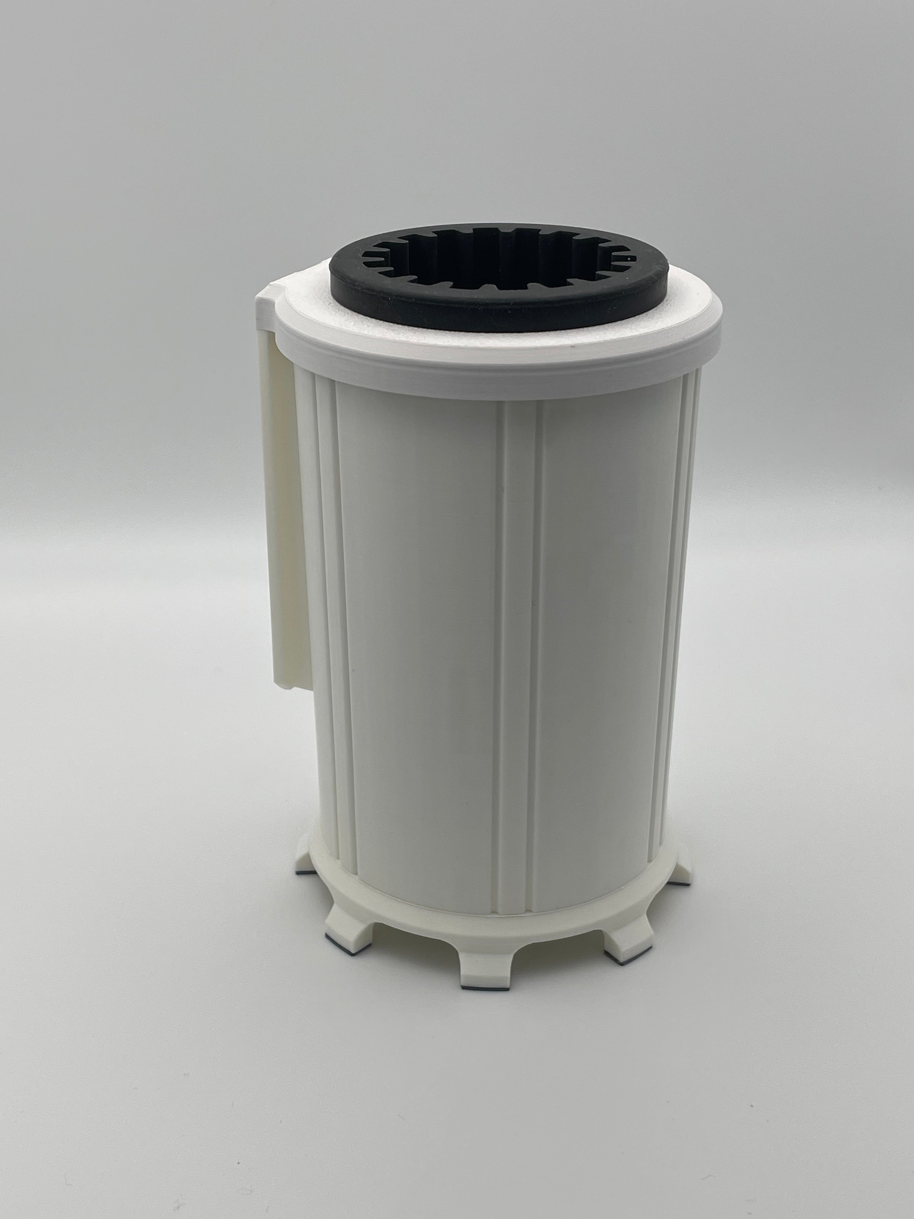 Curling Iron Wall Mount Holder- Base Kit installed on Round Wall mounted holder on counter