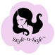 Style N Safe logo - girl with dark hair on a light pink background