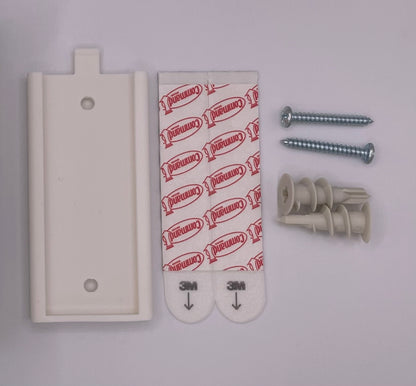 Hardware kit for mounting curling iron holder on wall (white)