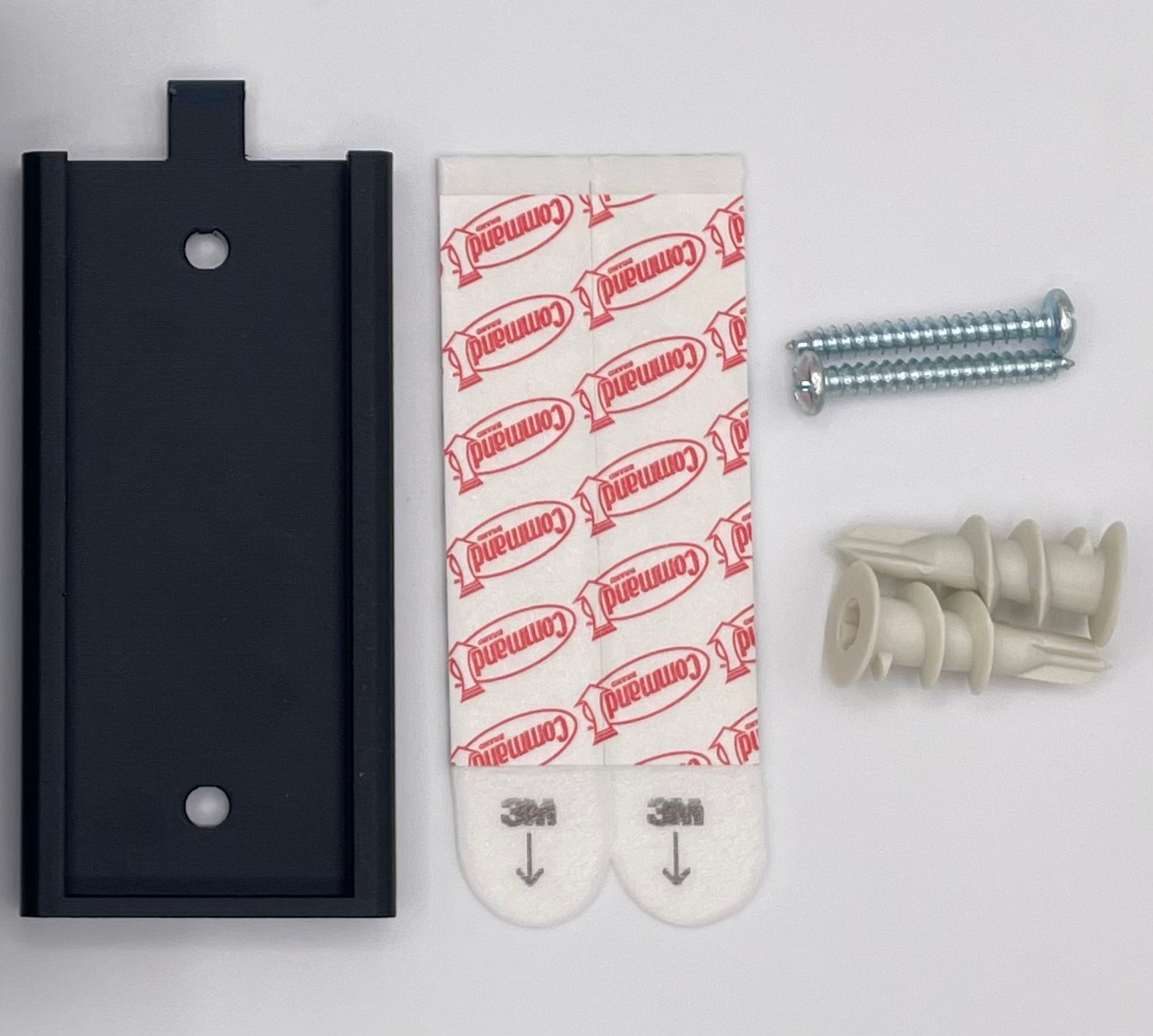 Hardware kit for mounting curling iron holder on wall (Black)